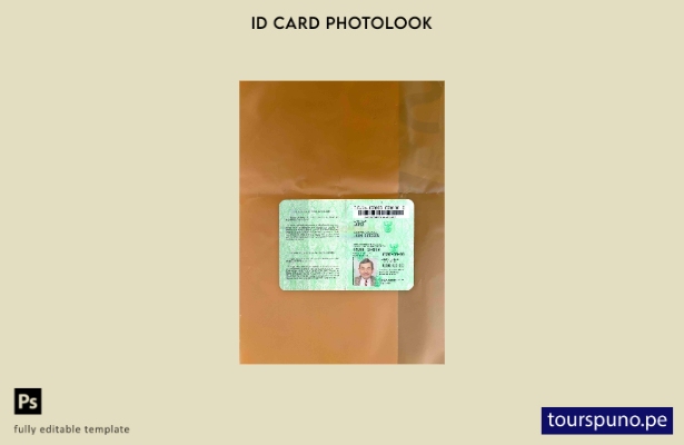listo para imprimir plantilla de aspecto fotográfico de identificación de Sudáfr